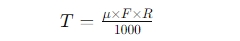 The belt tension can be calculated using the following formula